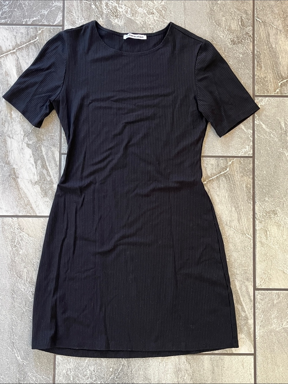 🖤 Reformation Ribbed Black T Shirt Dress Size Medium Tencel Lyocell Spandex